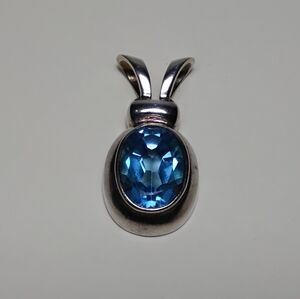 925 Silver Blue Topaz Pendant